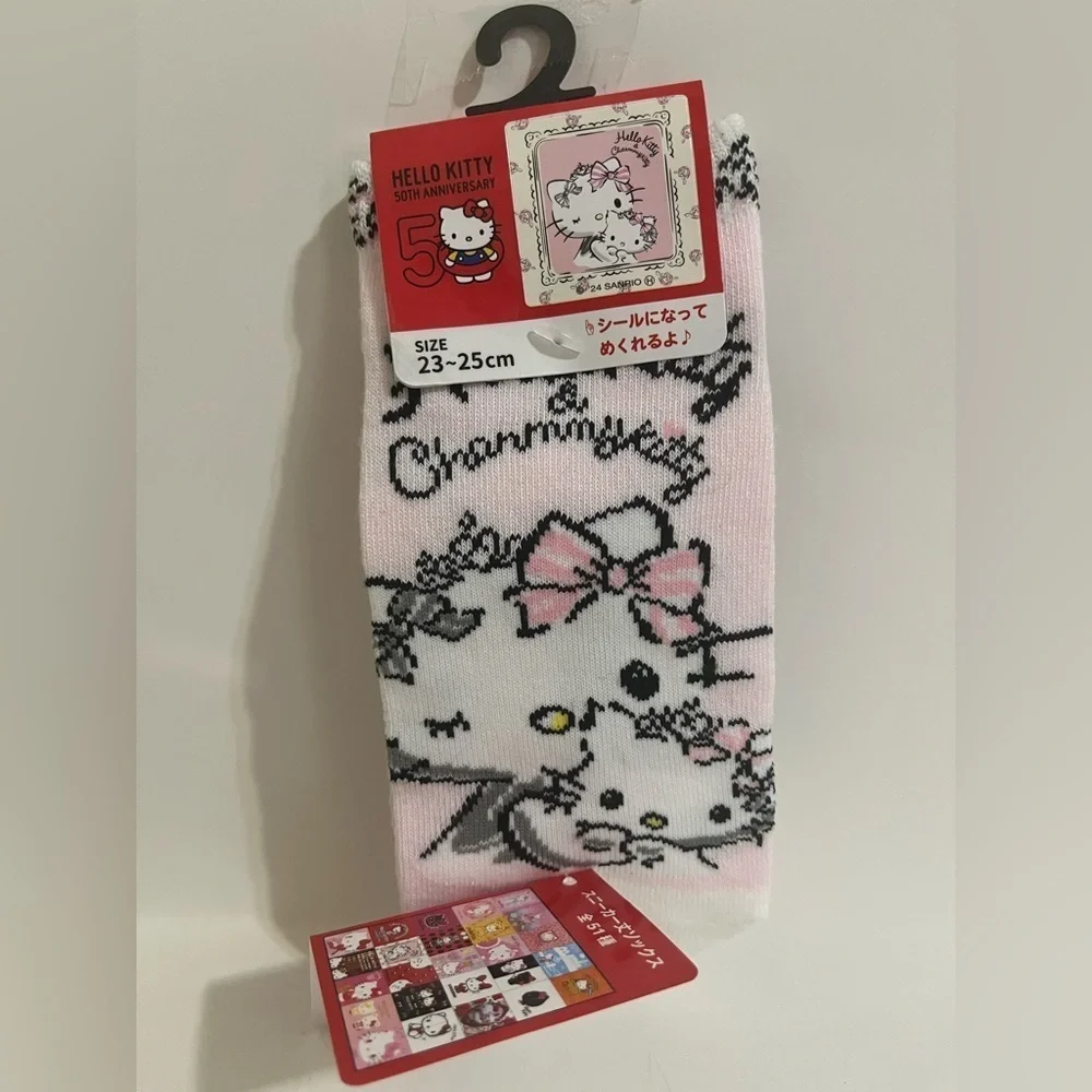 Hello Kitty w Charmmy Kitty 50th Anniversary Socks